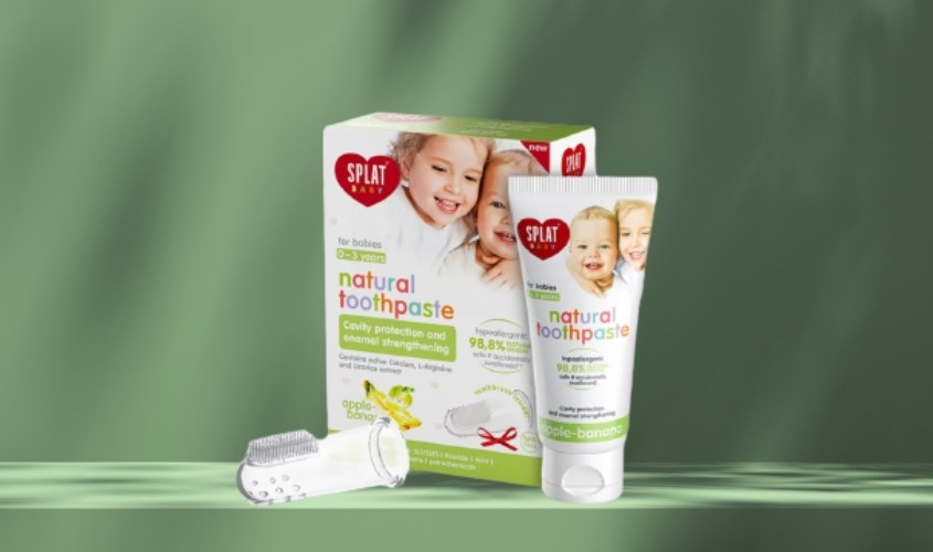 Combo bàn chải và kem đánh răng cho bé Splat hương táo - chuối (0 - 3 tuổi)