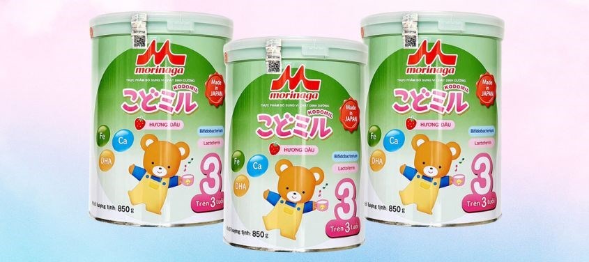 Sữa bột Morinaga Kodomil số 3 hương dâu 850g