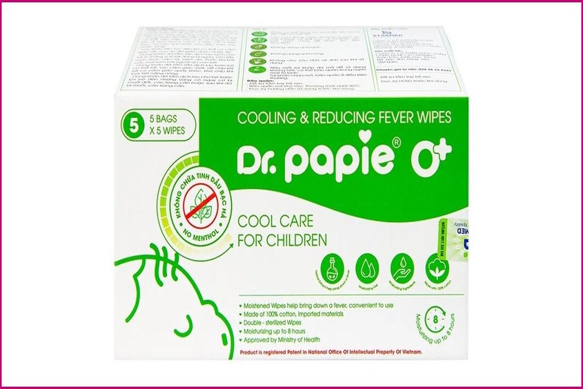 Khăn hạ sốt Dr.Papie 0+ cho bé từ 0 tháng