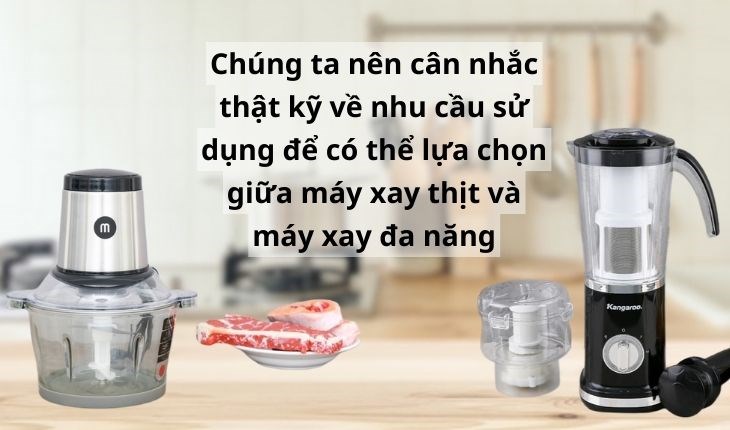 Nên cân nhắc thật kĩ nhu cầu sử dụng khi mua máy xay thịt hay máy xay đa năng.