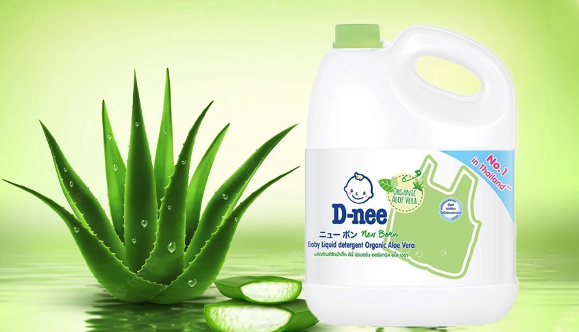 Nước giặt cho bé D-nee Organic Xanh lá hương Aloevera can 3 lít