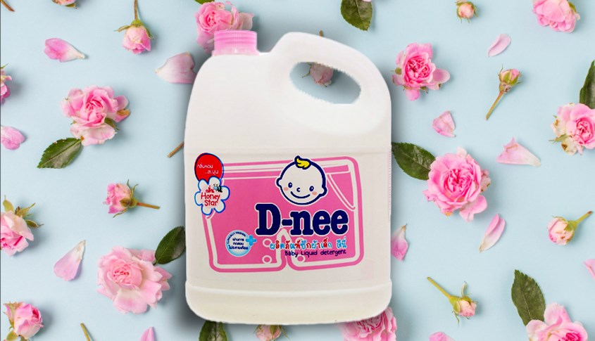 Nước giặt cho bé D-nee Honey Star hồng hương hoa hồng can 3 lít