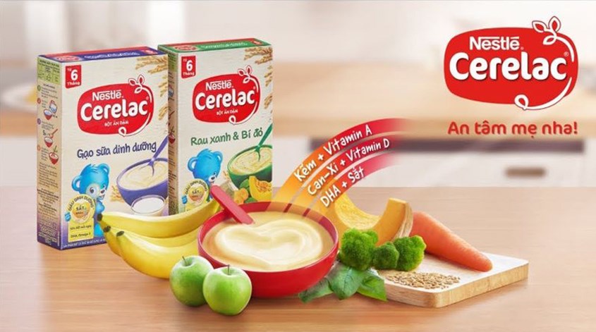 Bột ăn dặm Nestlé Cerelac lúa mì sữa hộp 200g (từ 6 tháng) Bột ăn dặm Nestlé Cerelac rau xanh và bí đỏ hộp 200g (từ 6 tháng)
