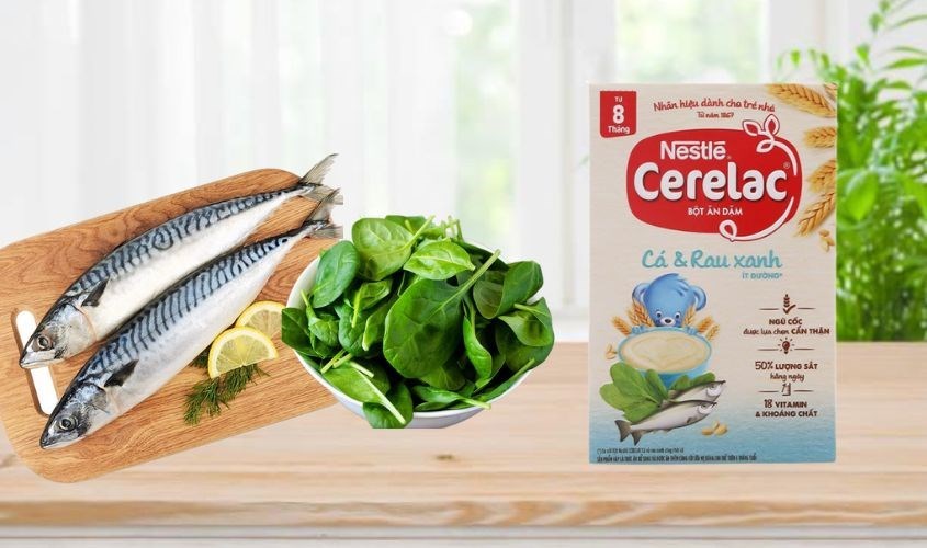 Bột ăn dặm Nestlé Cerelac cá, rau xanh hộp 200g (từ 8 tháng) Bột ăn dặm Nestlé Cerelac cá, rau xanh hộp 200g (từ 8 tháng)