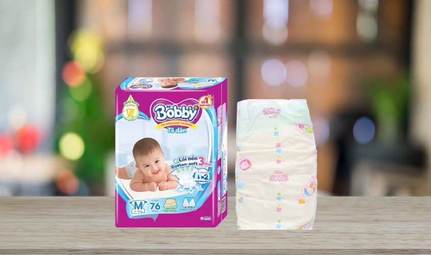 Tã dán Bobby size M 76 miếng (6 - 11 kg)