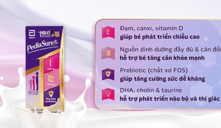 Thùng 48 hộp sữa pha sẵn Abbott PediaSure hương vani 110 ml (1 - 10 tuổi)