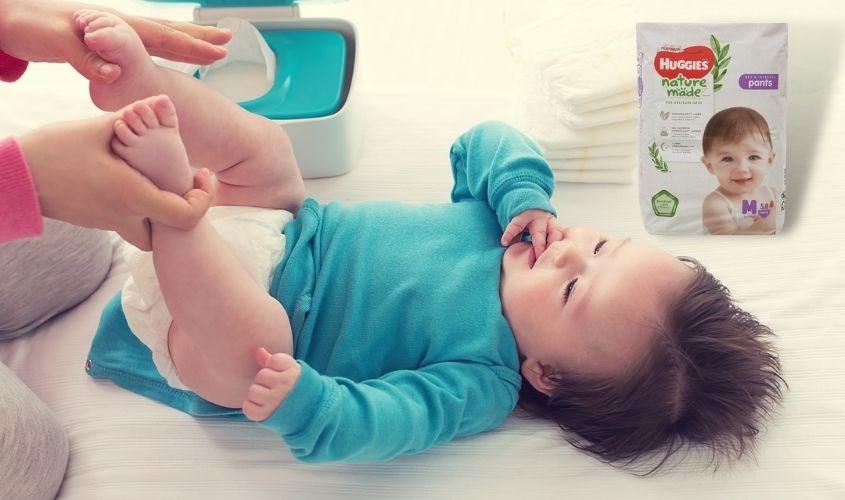 Tã quần Huggies Platinum nature made siêu cao cấp size M 58 miếng (6 - 11 kg)