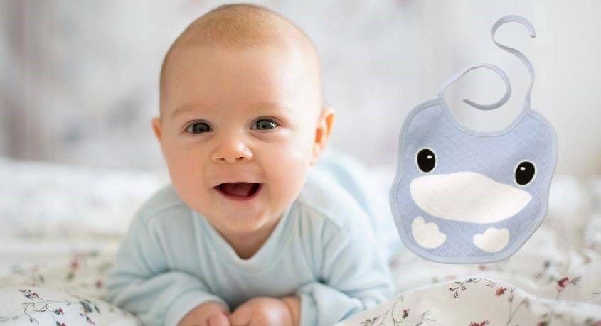 Yếm ăn cho bé cotton KuKu KU2221 - Màu ngẫu nhiên