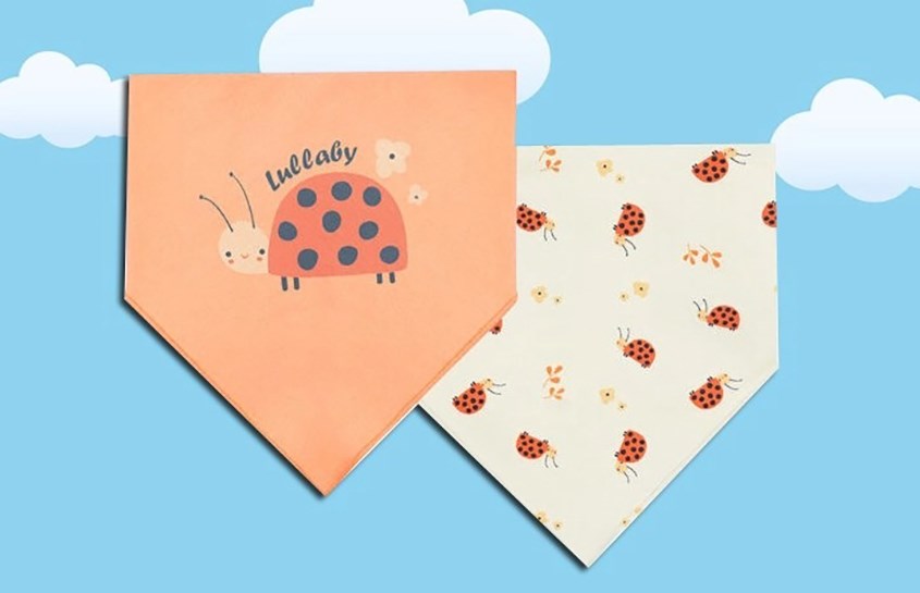 Bộ 2 yếm thời trang cotton Lullaby NH679P - Màu hồng cam (0 - 6 tháng)