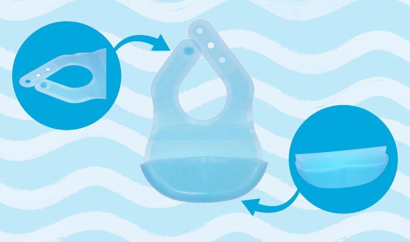 Yếm ăn cho bé silicone Pamama P0102BU - Màu xanh (từ 6 tháng)