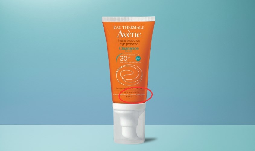 Kem chống nắng cho da mụn thường có dòng chữ non-comedogenic