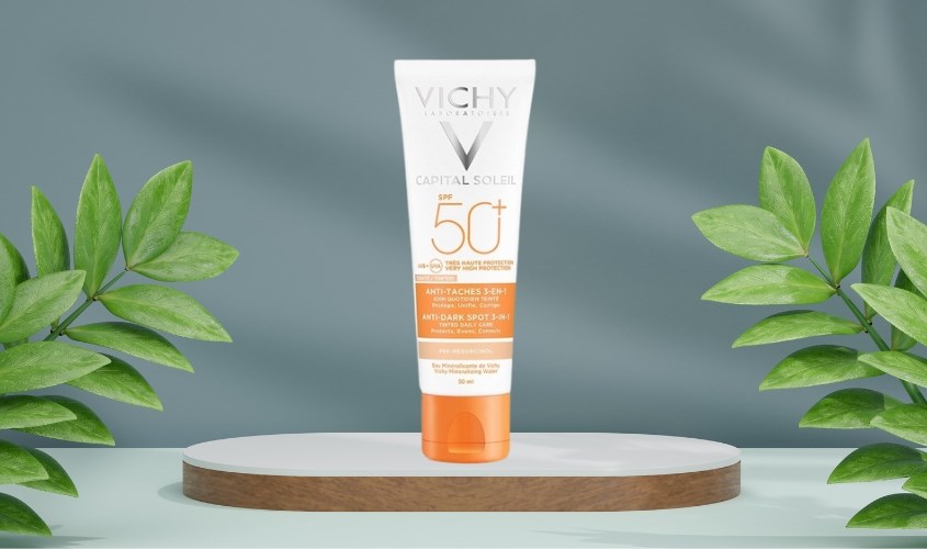 Kem chống nắng dưỡng da 3 trong 1 có màu Vichy Capital Soleil SPF 50+ PA++++ 50 ml
