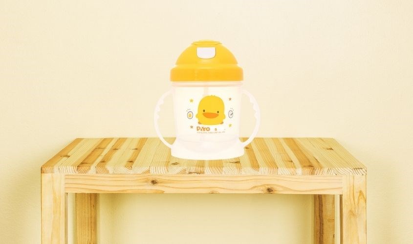 Bình tập uống nhựa PP PIYOPIYO có tay cầm