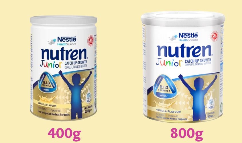 Sữa Nutren Junior có 2 dạng hộp lon
