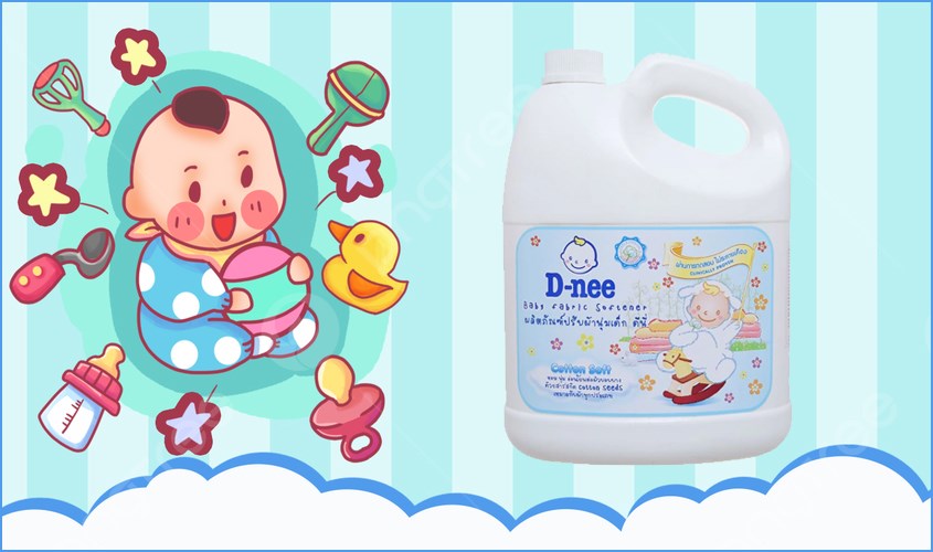 Nước xả quần áo cho bé D-nee Trắng hương sữa can 3 lít Nước xả quần áo cho bé D-nee Trắng hương sữa can 3 lít