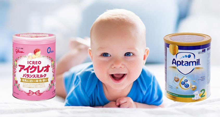 Sữa Aptamil và sữa Glico đều tốt cho sự phát triển của bé