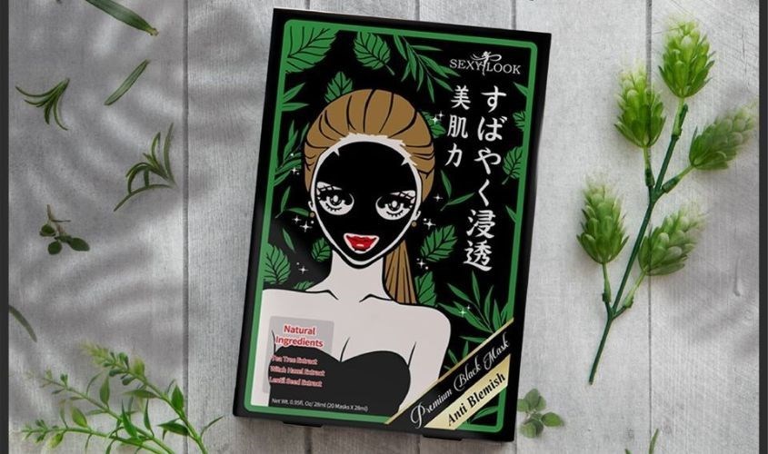Mặt nạ đen Tràm Trà kiểm soát dầu và mụn SexyLook Tea Tree Anti Blemish 28 ml (hộp 5 miếng)