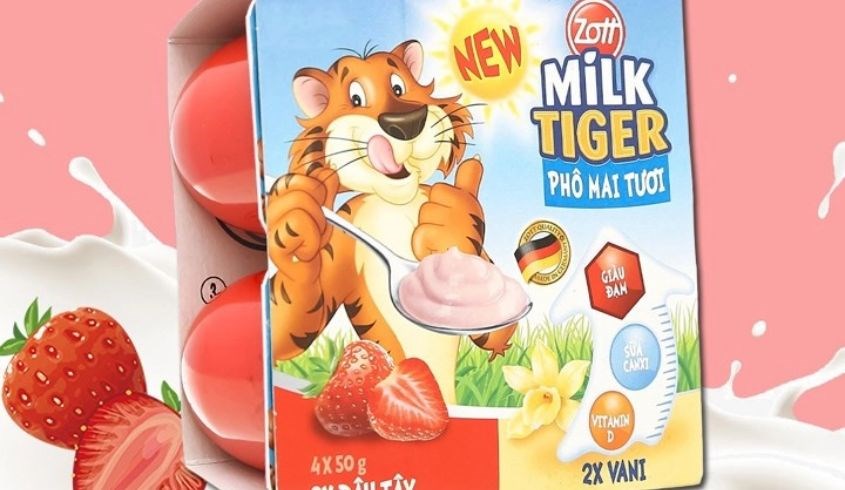 Lốc 4 hộp sữa chua phô mai Zott vị dâu, vani Lốc 4 hộp sữa chua phô mai Zott vị dâu, vani