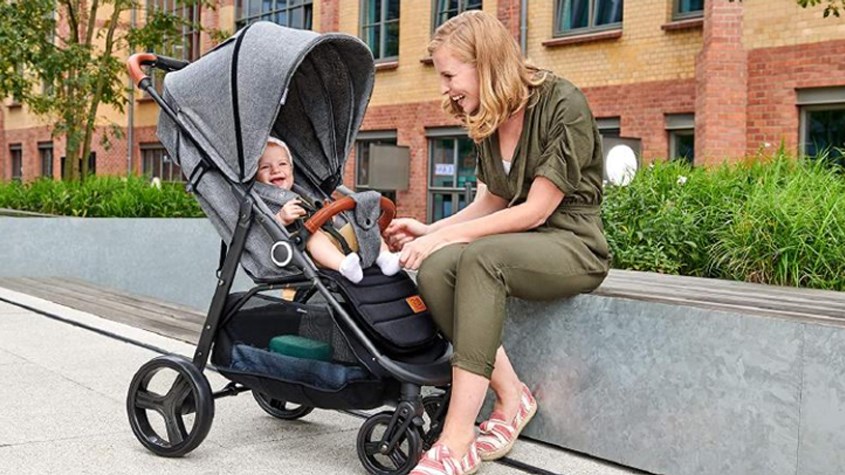 Xe đẩy cho bé Kinderkraft KK.MINIDOT cho bé từ 0 tháng tuổi trở lên - màu ghi