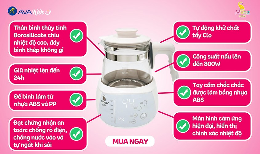 Bình đun nước thông minh Moaz BéBé MB-002