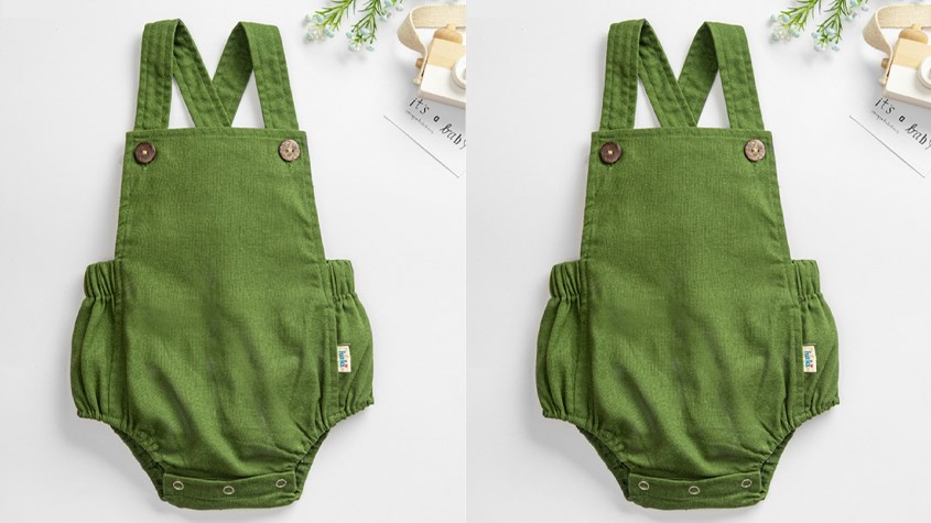 Romper bé gái Haki màu xanh lá