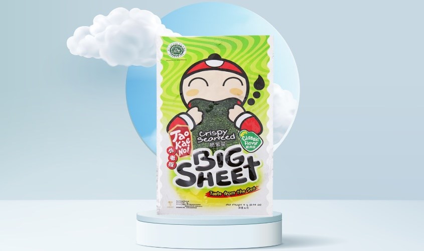 Gói snack rong biển vị truyền thống Tao Kae Noi 4g bổ sung i-ốt Gói snack rong biển vị truyền thống Tao Kae Noi 4g bổ sung i-ốt