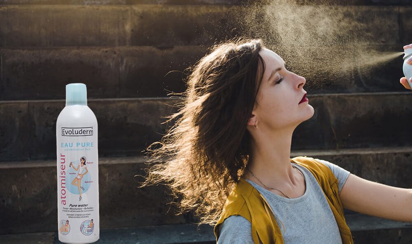 Xịt khoáng cấp nước và làm dịu da EVOLUDERM Atomiseur Eau Purte 400 ml Xịt khoáng cấp nước và làm dịu da EVOLUDERM Atomiseur Eau Purte 400 ml