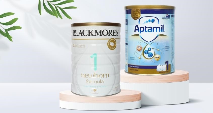 Sữa Blackmores hay Aptamil đều chứa nhiều hàm lượng dinh dưỡng giúp bé phát triển khỏe mạnh