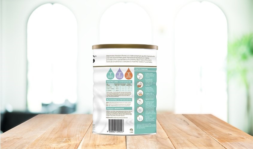 Bao bì của sữa nội địa được ghi hoàn toàn bằng tiếng Anh