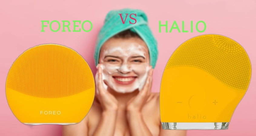 Chọn máy rửa mặt máy rửa mặt và massage Halio Mustard hay máy rửa mặt Foreo