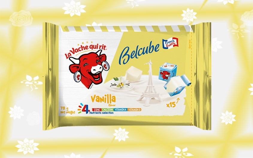 Phô mai Con Bò Cười BelCube vị vani 78g 4 viên/gói