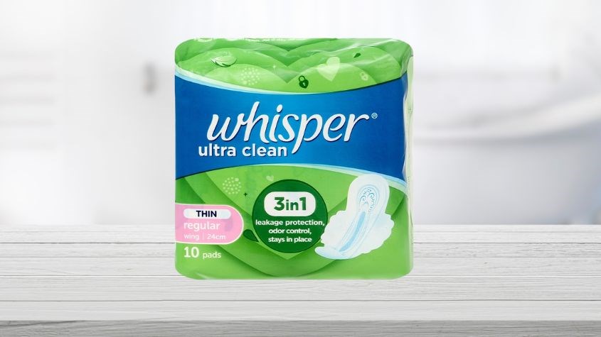 Băng vệ sinh ban ngày Whisper Ultra Clean siêu thấm có cánh 10 miếng