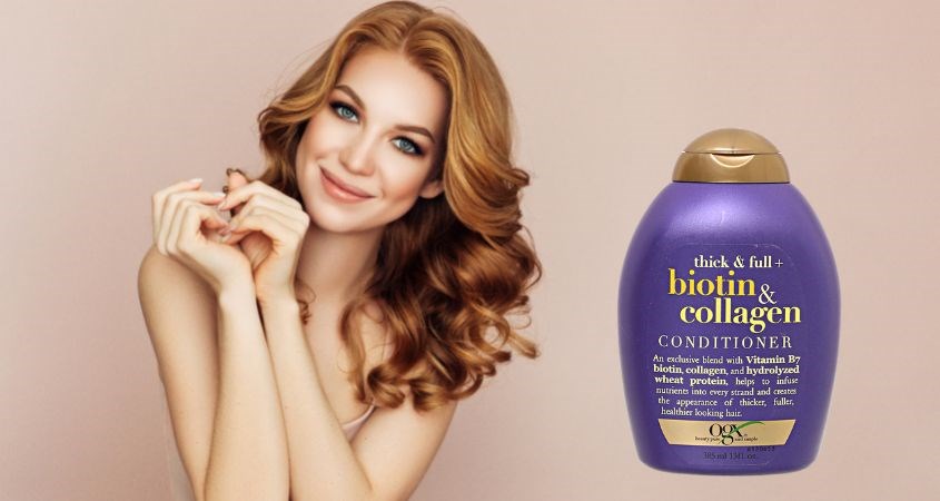 Dầu xả OGX Thick & Full + biotin & collagen 385 ml