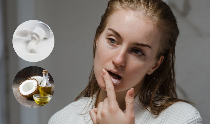 Tẩy tế bào chết môi bằng kem đánh răng và dầu dừa