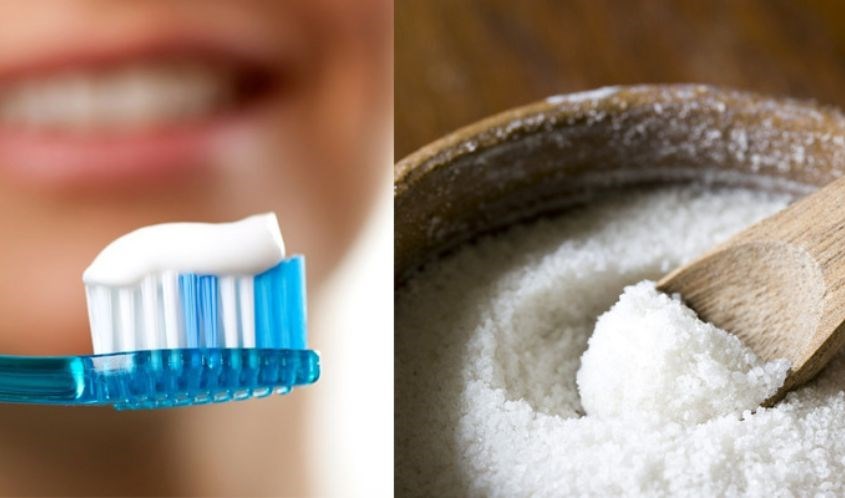 Kết hợp kem đánh răng và muối để tẩy da chết cho môi