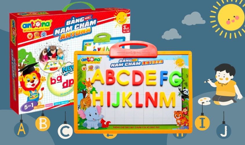 Đồ chơi bảng nam châm 5 trong 1 Antona