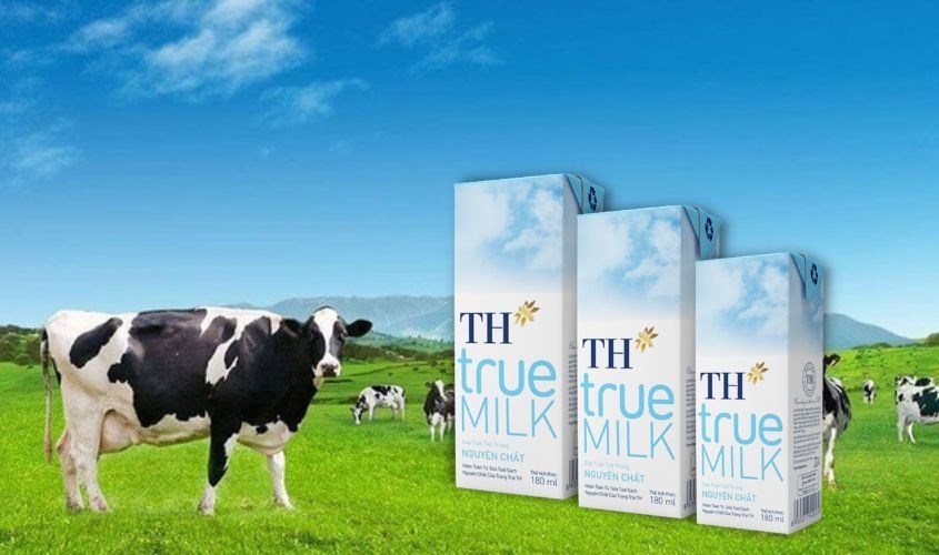 Lốc 4 hộp sữa tươi TH true MILK không đường 180 ml