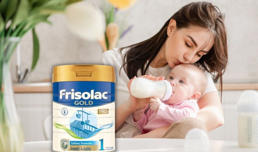 Sữa bột Frisolac Gold pro số 1 800g (0 - 6 tháng) cung cấp vitamin D cho bé