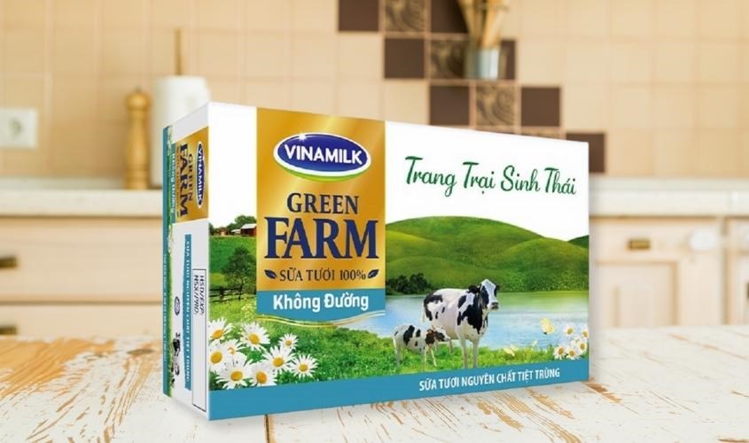 Thùng 48 hộp sữa tươi Vinamilk Green Farm không đường 180 ml