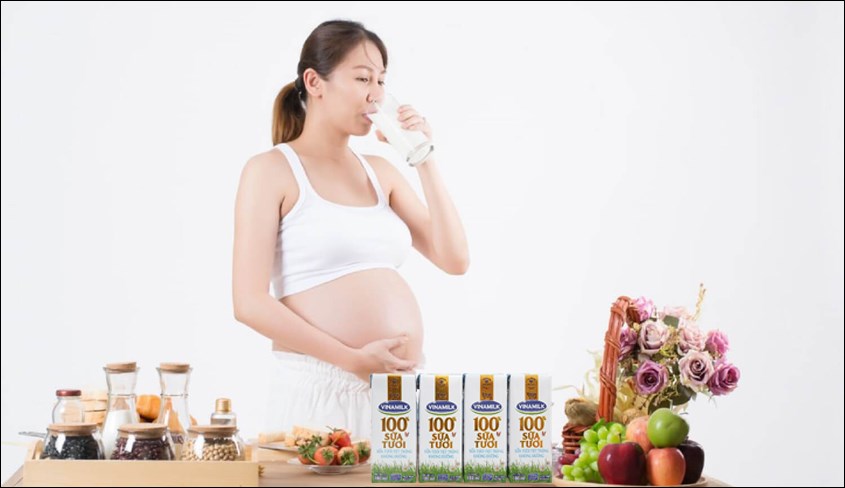 Lốc 4 hộp sữa tươi Vinamilk không đường 180 ml bổ sung dinh dưỡng cho mẹ bầu