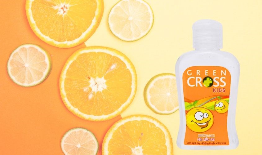 Gel rửa tay khô Green Cross kháng khuẩn chai 100 ml hương cam