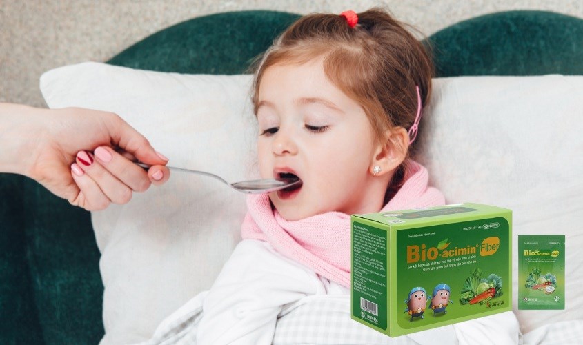 Bổ sung cốm Bio-acimin Fiber giảm tình trạng táo bón ở bé