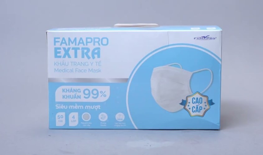 Hộp 50 cái khẩu trang y tế FAMAPRO Extra 4 lớp