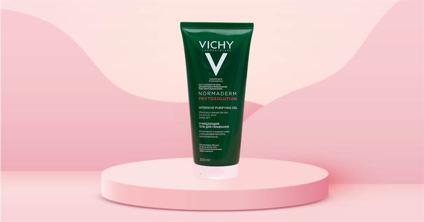 Gel rửa mặt làm sạch sâu, giảm bã nhờn dành cho da dầu mụn Vichy Normaderm 200 ml