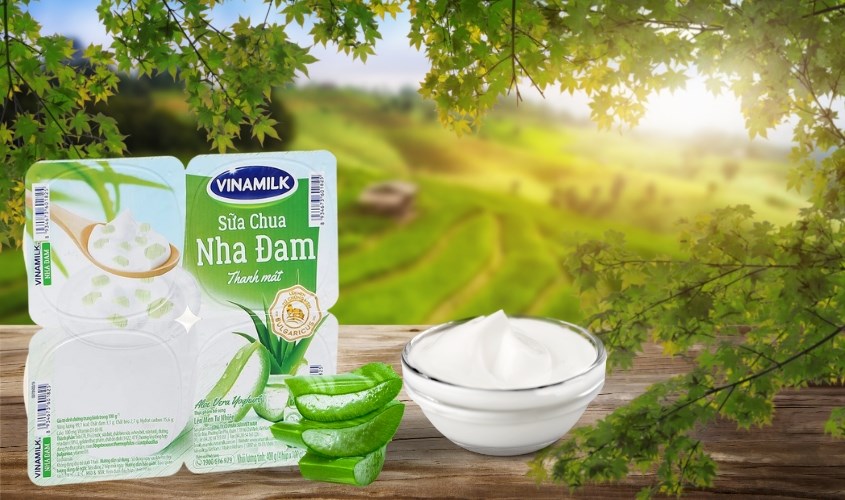 Lốc 4 hộp sữa chua trái cây Vinamilk vị nha đam 100g (từ 1 tuổi)