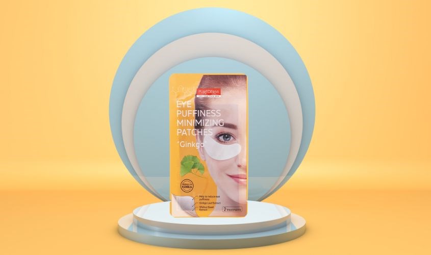Mặt nạ mắt tinh chất Cây Bạch Quả giảm sưng bọng mắt Purederm 12g 