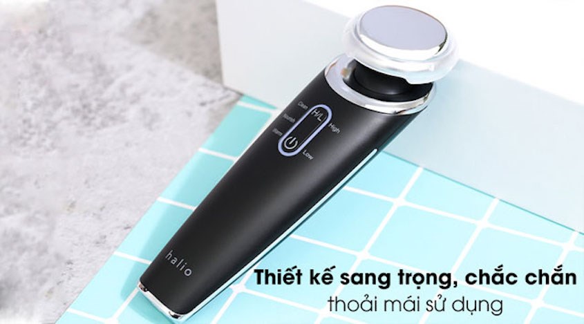 Máy massage đẩy tinh chất Halio Black với chế độ Warm