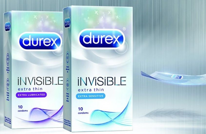 Hộp 10 cái bao cao su Durex Invisible 51 - 54 mm Hộp 10 cái bao cao su Durex Invisible 51 - 54 mm