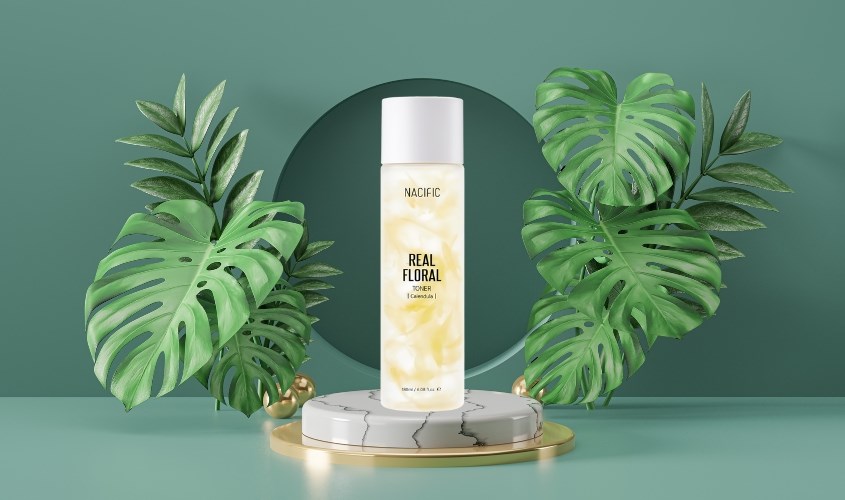 Toner làm dịu da Nacific Real Floral Calendula chiết xuất Hoa Cúc 180 ml