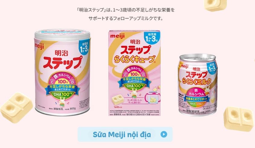 Sữa Meiji nội địa